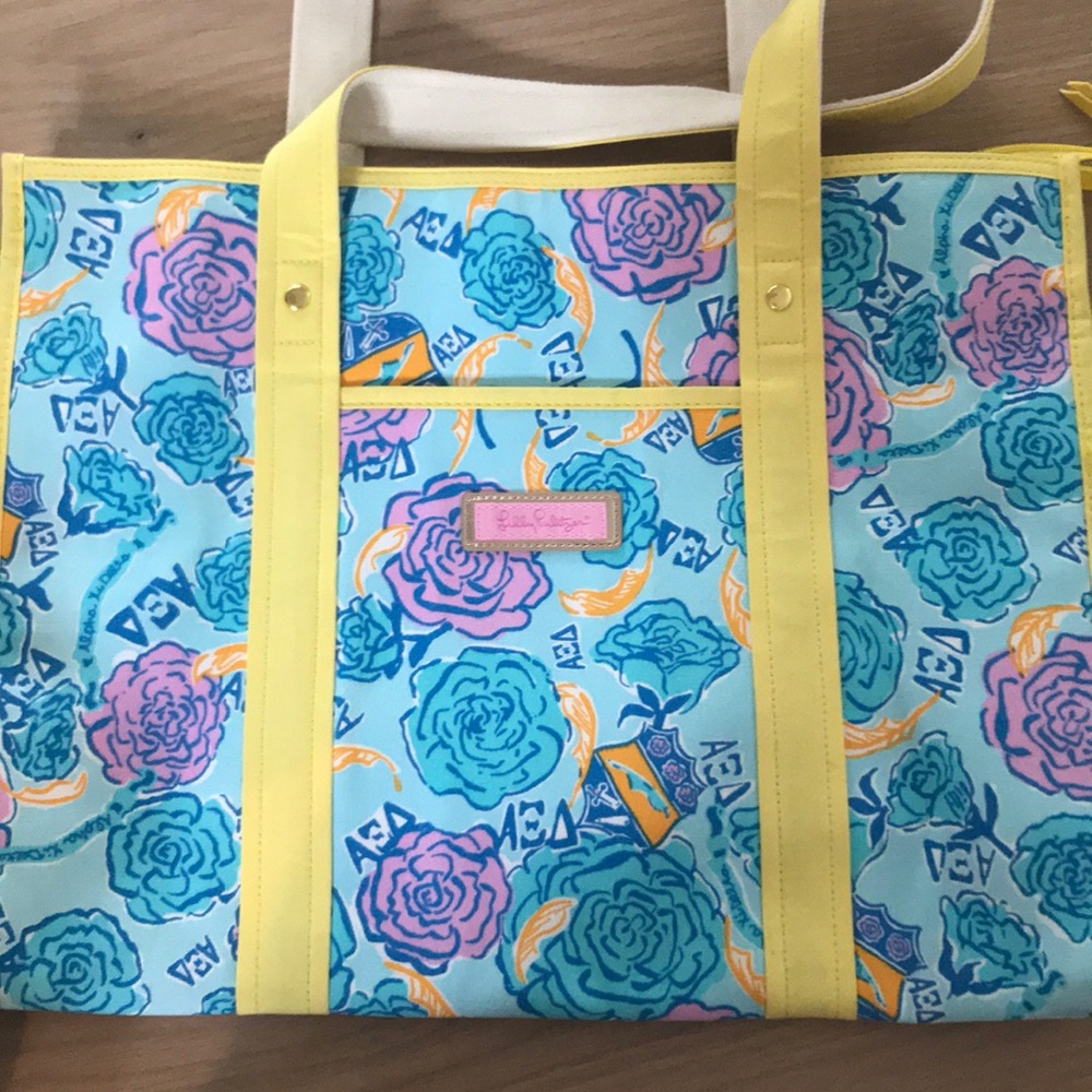 Lilly Pulitzer sorority (Alpha Xi Delta) tote